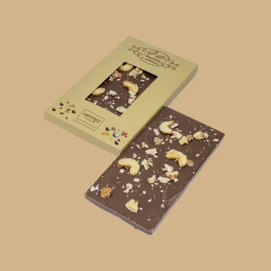 Tablete de Chocolate de leite, caju, mel e sal