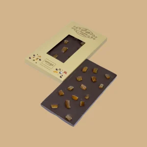 Tablete de Chocolate negro, hortelã e laranja confitada